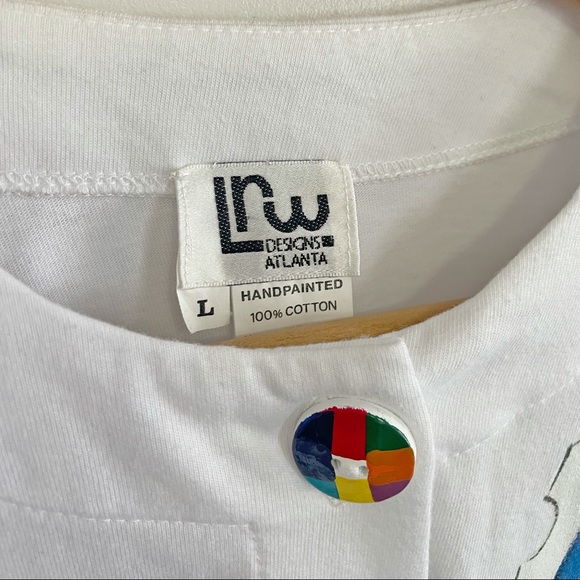 Artsy Hand-Painted Button-Up Cardigan Sweater - Hand Painted - Picture 6 of 8